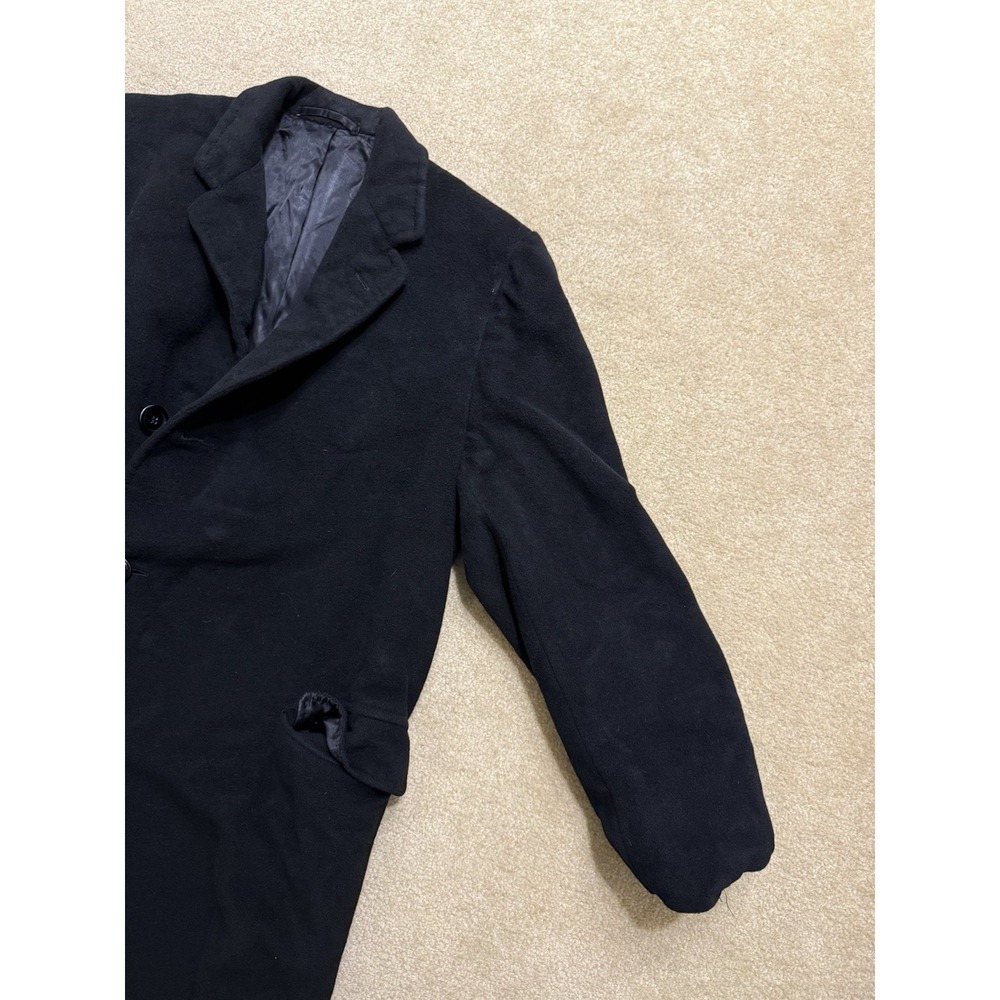 Hickey Freeman Cashmere? Wool? Trench Over Coat Black - Picture 3 of 14